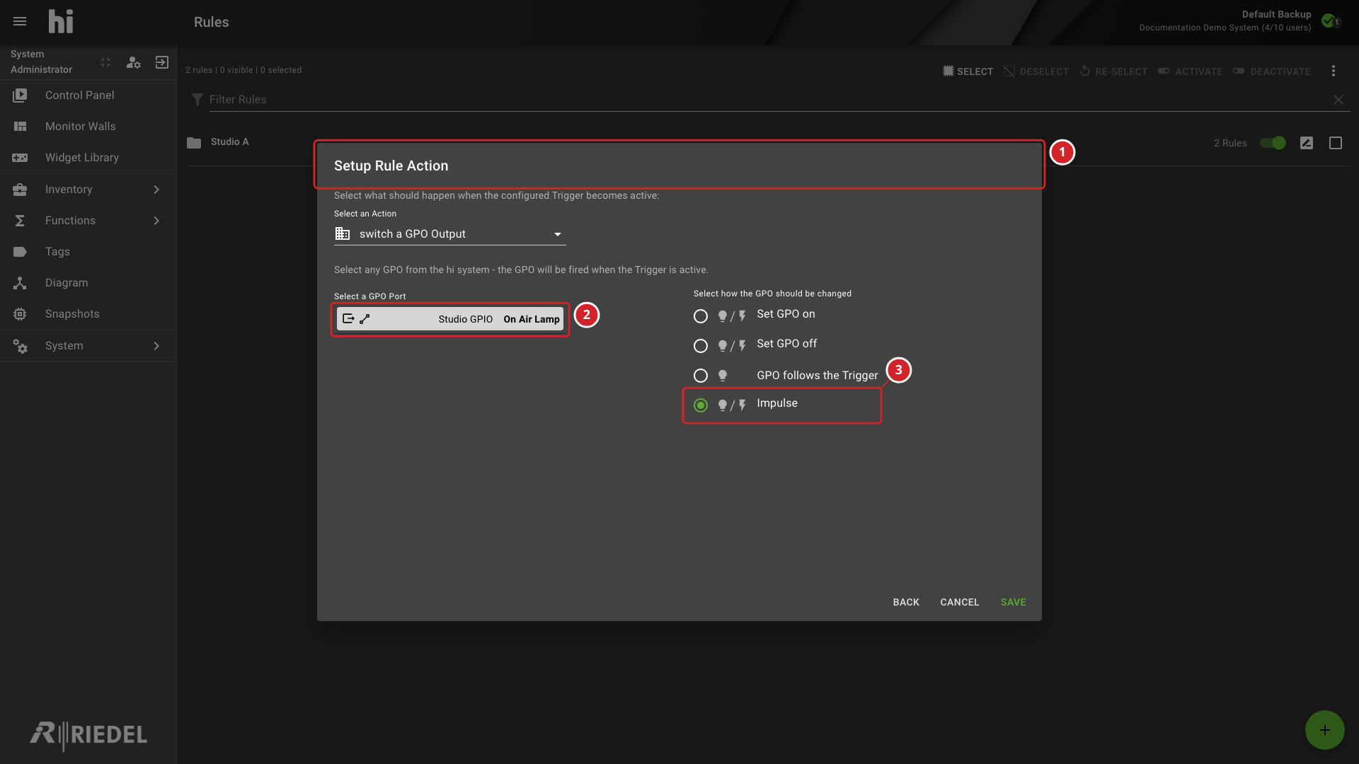 Guided Rule Creation with a Configured Trigger and Action