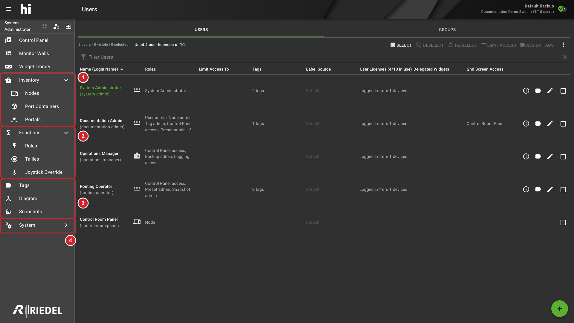 Complete Main Menu with Inventory and Functions Expanded and System Collapsed
