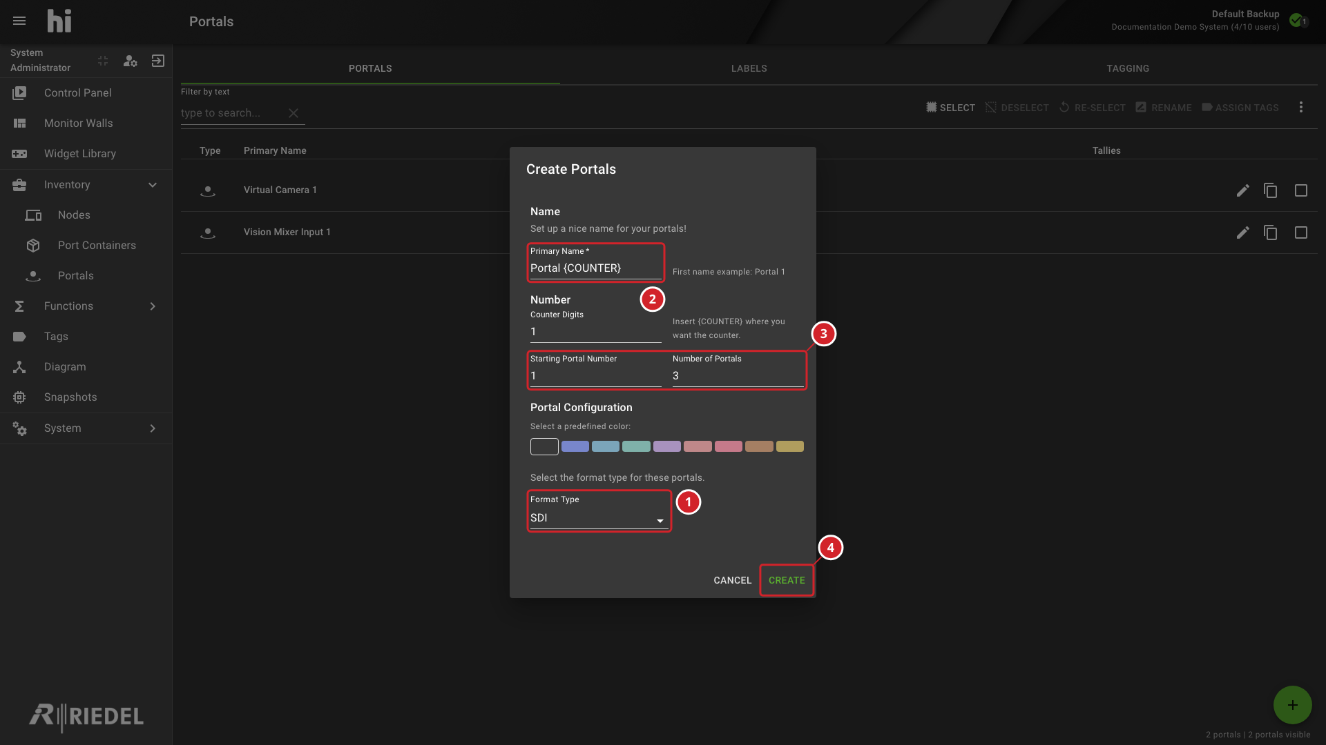 Bulk Portal Creation Fields for a Virtual Camera Workflow
