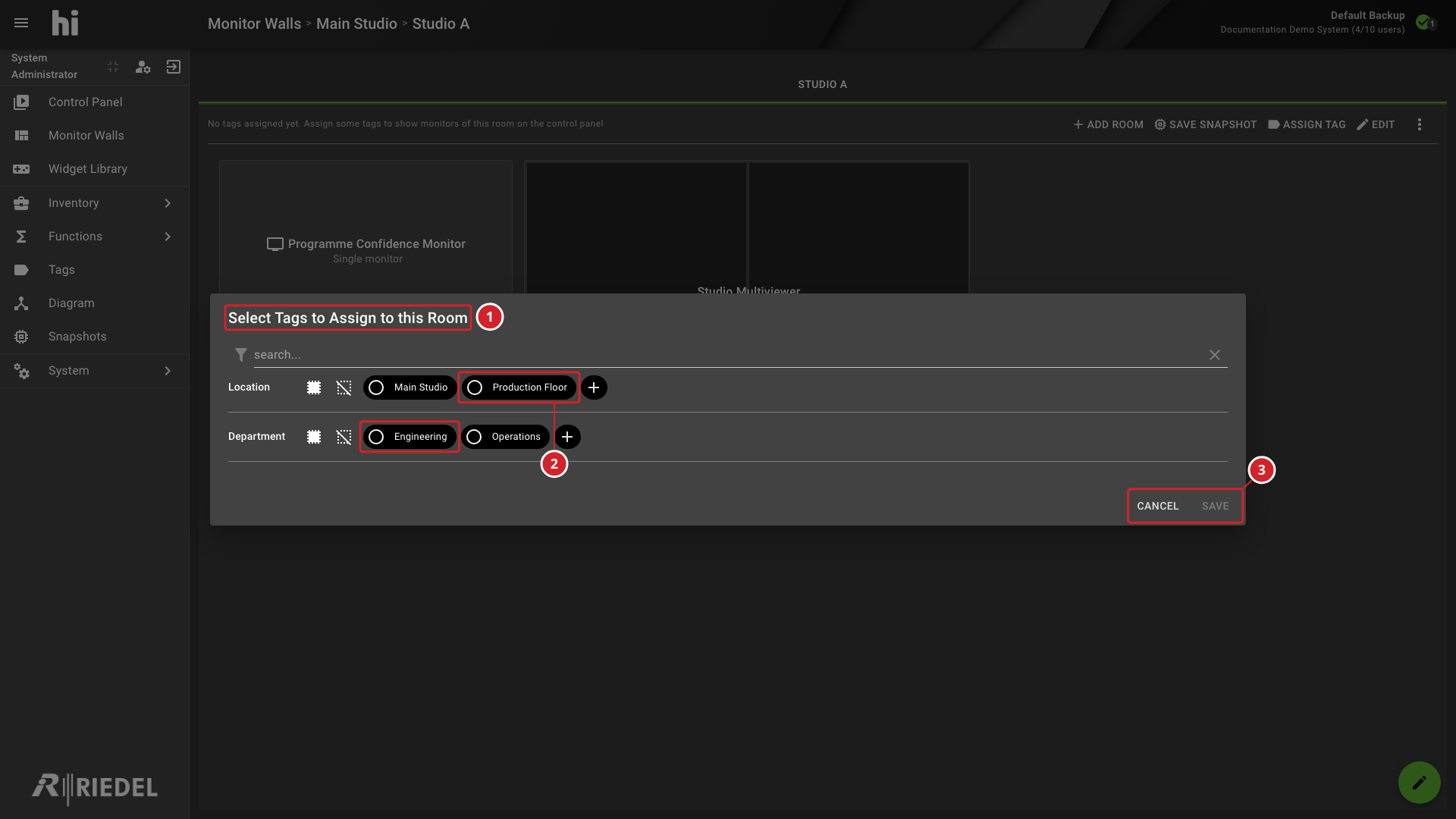 Room Tag Assignment with the Relevant Categories Selected
