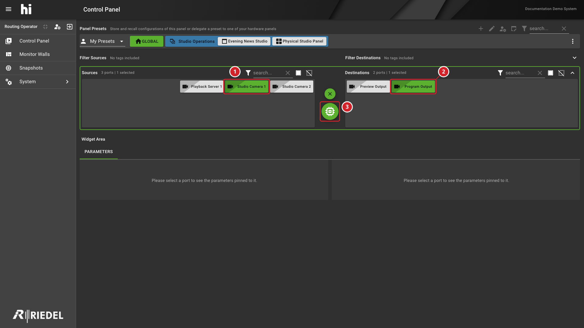 Source and Destination Selected for Snapshot Creation