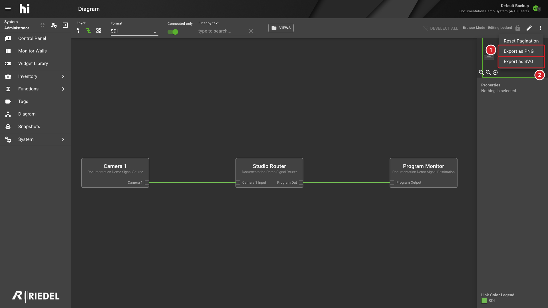 Diagram More Menu Showing PNG and SVG Export Options