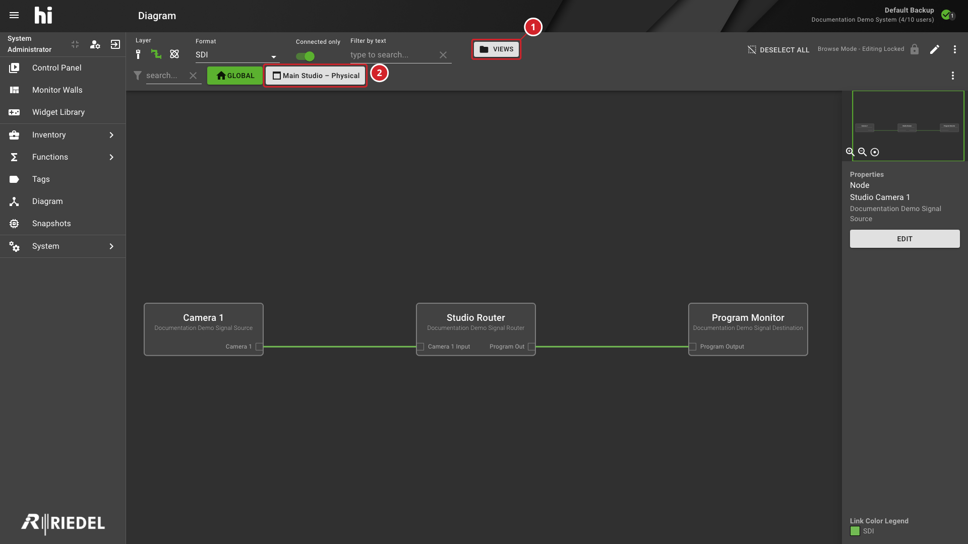 Saved Views Panel with Filtering and View Selection Annotated
